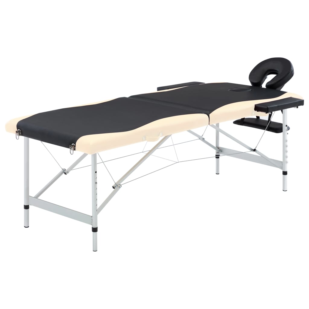 vidaXL Massageliege Klappbar 2-Zonen Aluminiumgestell Bordeaux-Lila