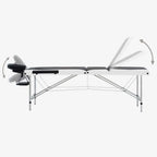 vidaXL Massageliege Klappbar 3-Zonen Aluminiumgestell Schwarz und Weiß