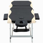 vidaXL Massageliege Klappbar 3-Zonen Aluminiumgestell Schwarz Beige
