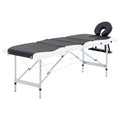 vidaXL Massageliege Klappbar 4-Zonen Aluminiumgestell Schwarz und Weiß