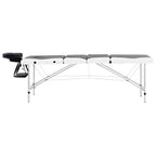 vidaXL Massageliege Klappbar 4-Zonen Aluminiumgestell Schwarz und Weiß
