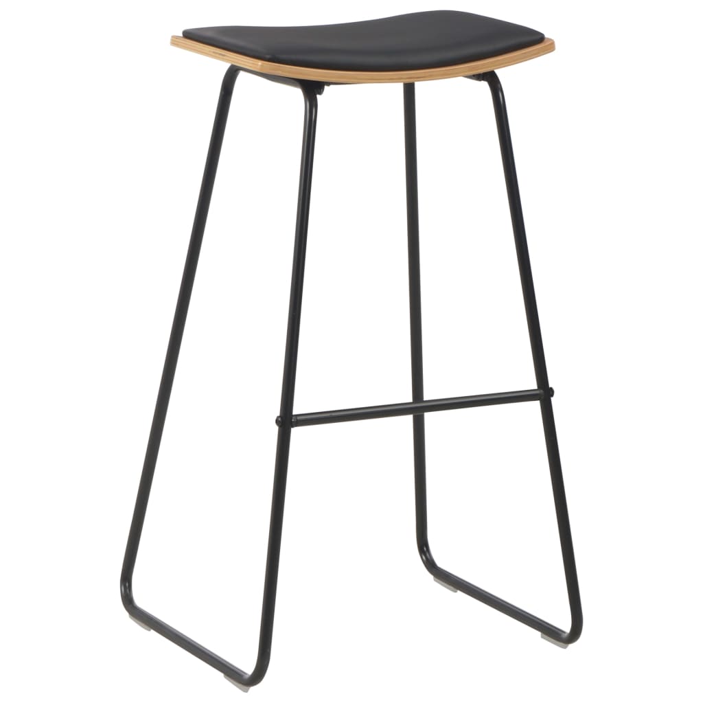 vidaXL Barshocker 4 Stk. Schwarz Kunstleder