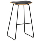 vidaXL Barshocker 4 Stk. Schwarz Kunstleder
