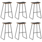 vidaXL Barshocker 6 Stk. Schwarz Kunstleder