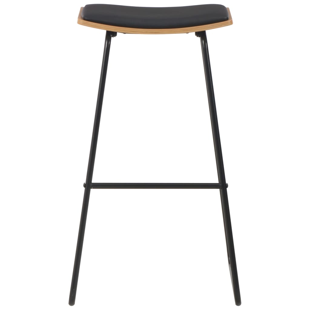 vidaXL Barshocker 6 Stk. Schwarz Kunstleder