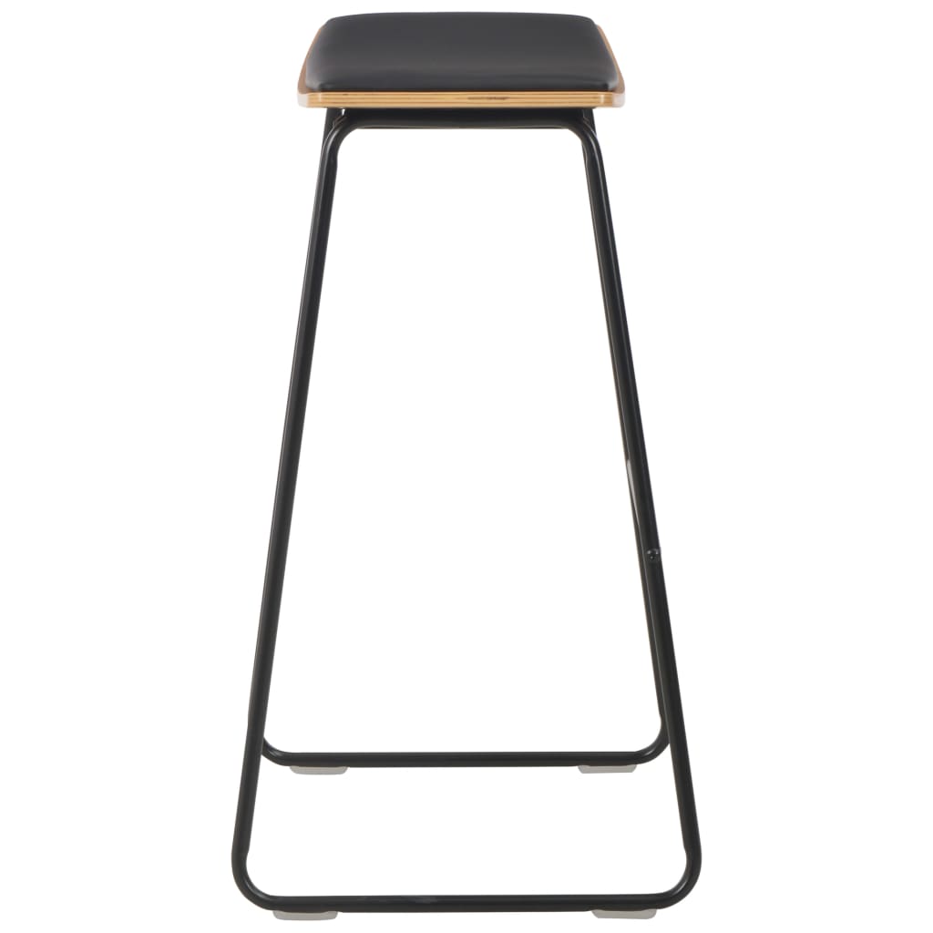 vidaXL Barshocker 6 Stk. Schwarz Kunstleder