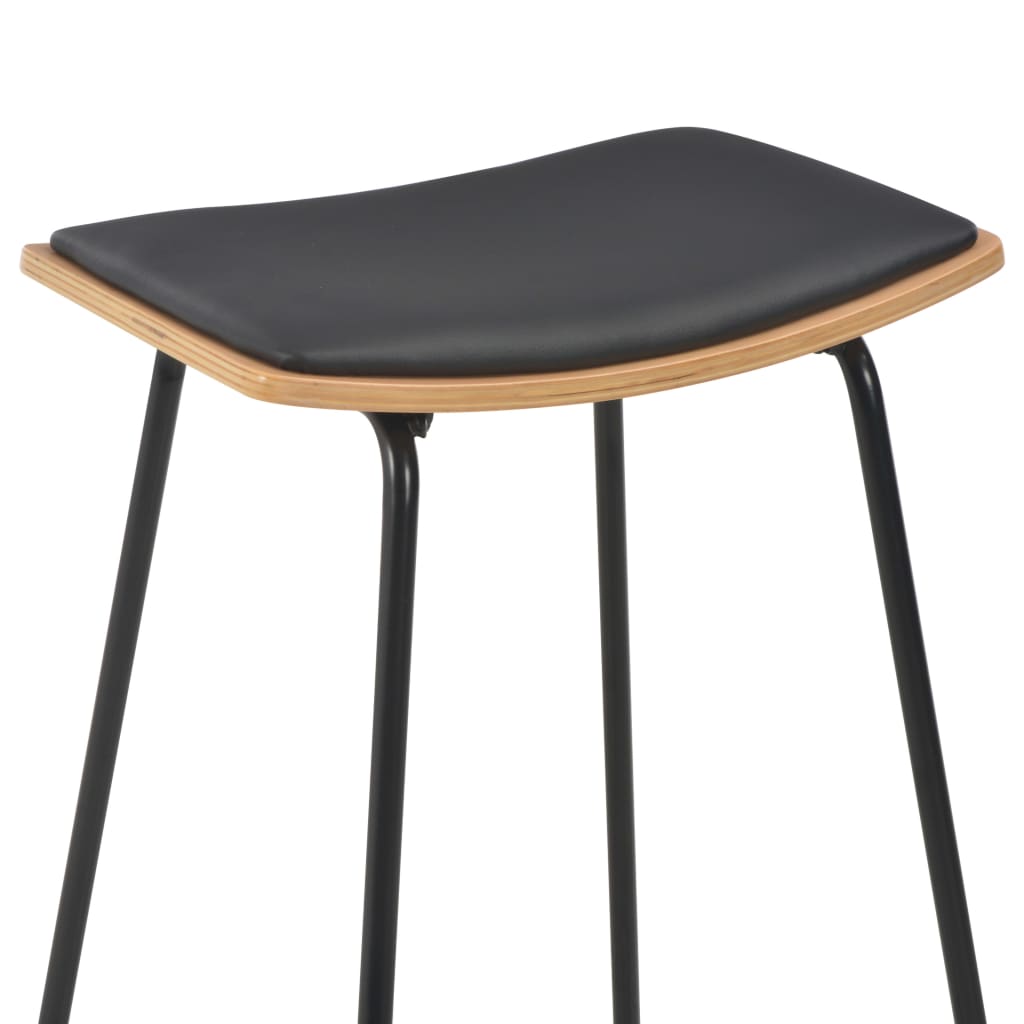 vidaXL Barshocker 6 Stk. Schwarz Kunstleder