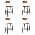 vidaXL Barhocker 4 Stk. Massives Sperrholz Stahl