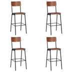 vidaXL Barhocker 4 Stk. Massives Sperrholz Stahl