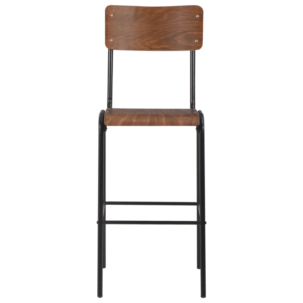vidaXL Barhocker 4 Stk. Massives Sperrholz Stahl