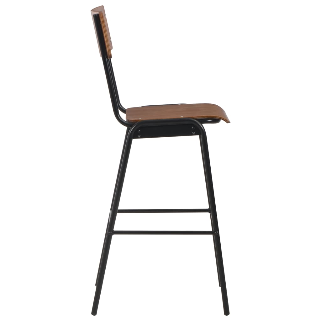 vidaXL Barhocker 4 Stk. Massives Sperrholz Stahl