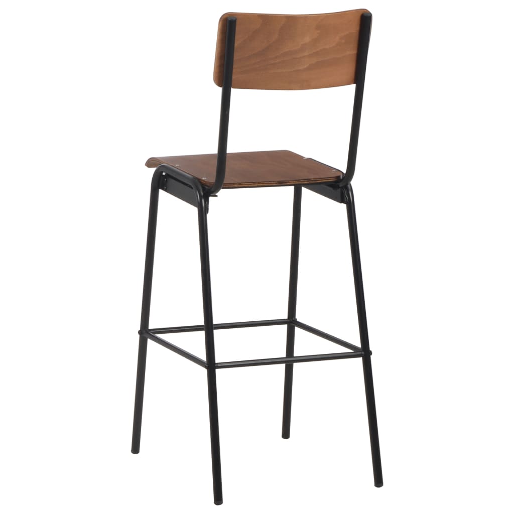vidaXL Barhocker 4 Stk. Massives Sperrholz Stahl