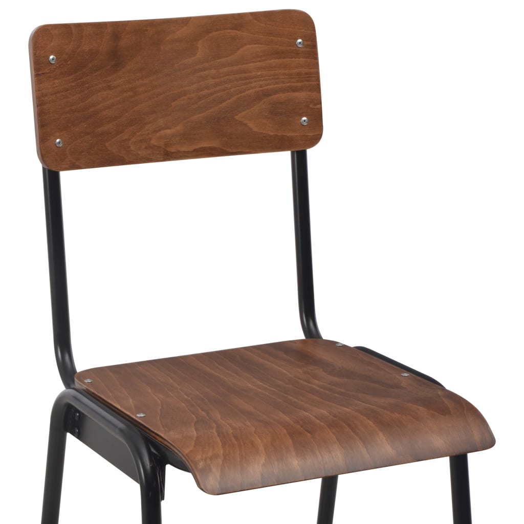 vidaXL Barhocker 4 Stk. Massives Sperrholz Stahl
