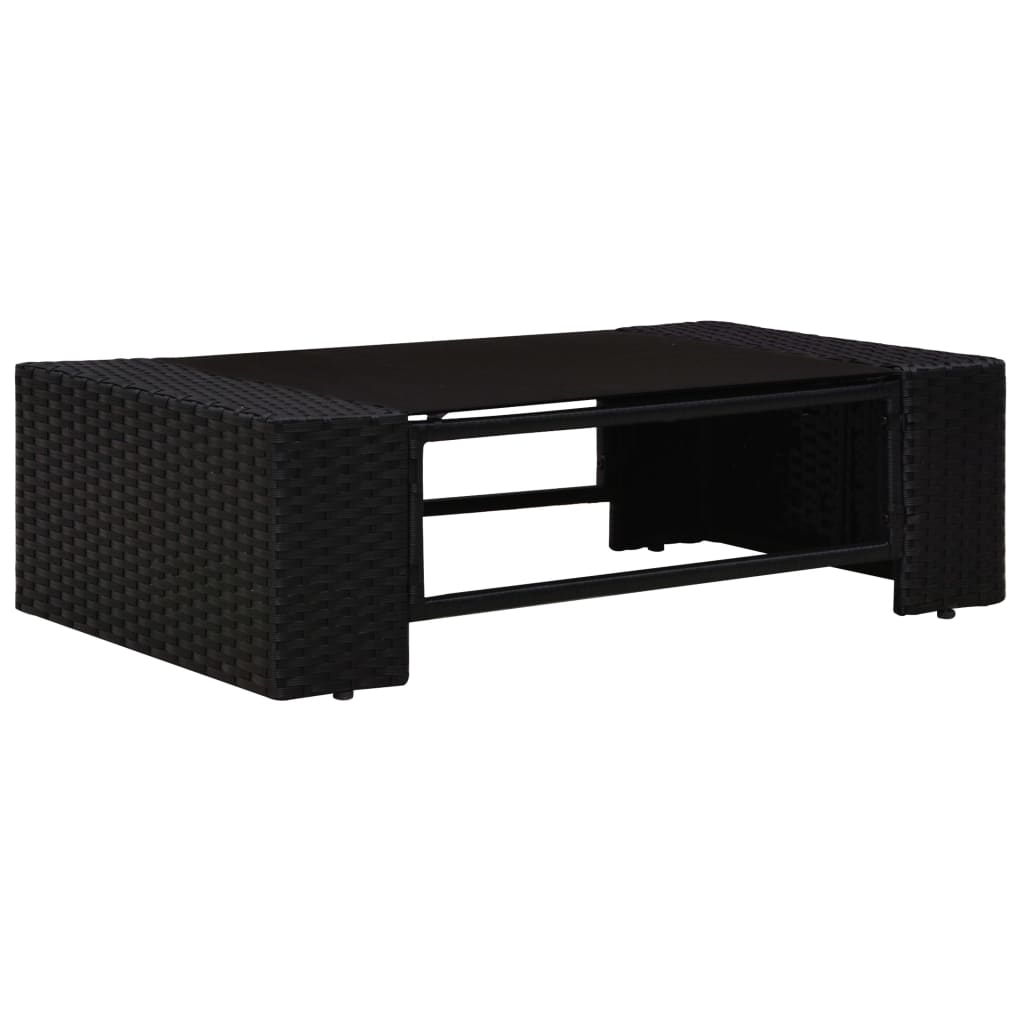 vidaXL 5-tlg. Garten-Lounge-Set Poly Rattan Schwarz