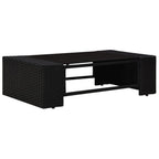 vidaXL 4-tlg. Garten-Lounge-Set Poly Rattan Schwarz