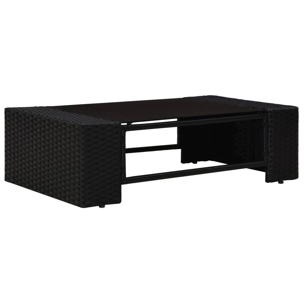 vidaXL 4-tlg. Garten-Lounge-Set Poly Rattan Schwarz