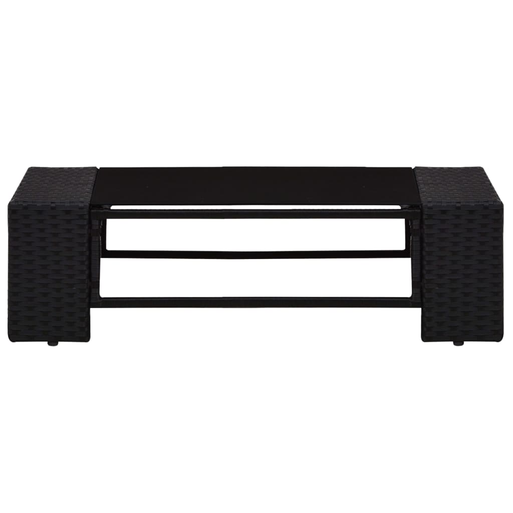 vidaXL 7-tlg. Garten-Lounge-Set Poly Rattan Schwarz
