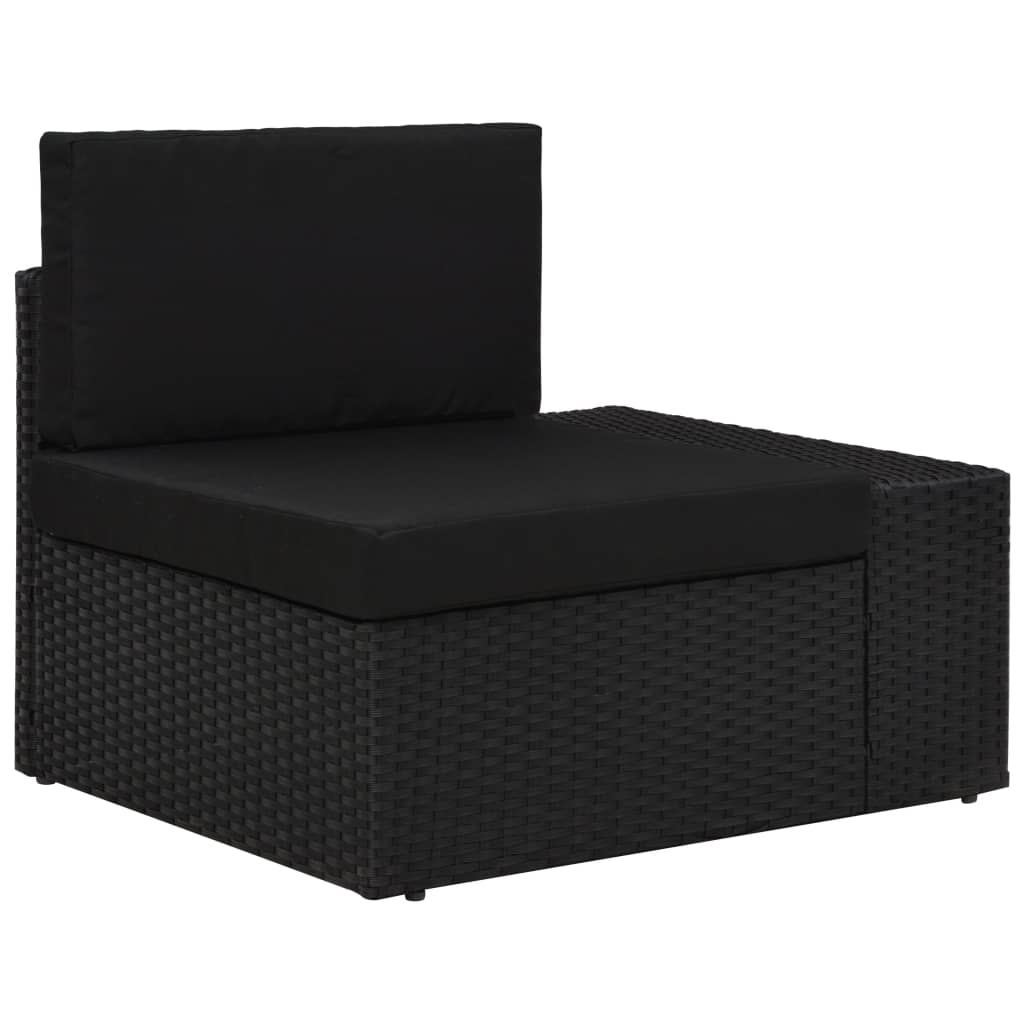 vidaXL 7-tlg. Garten-Lounge-Set Poly Rattan Schwarz