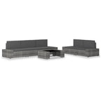 vidaXL 6-tlg. Garten-Lounge-Set Poly Rattan Schwarz