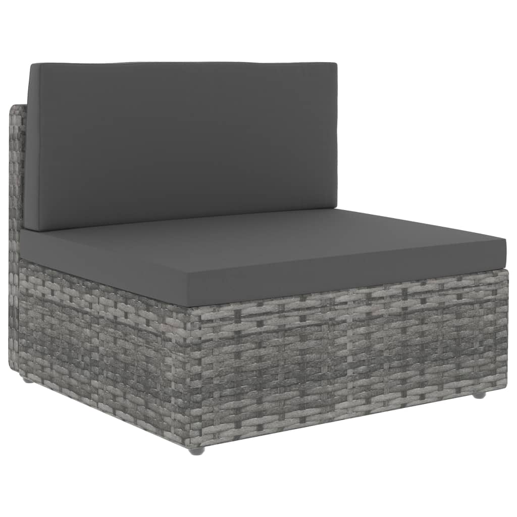 vidaXL 8-tlg. Garten-Lounge-Set Poly Rattan Grau
