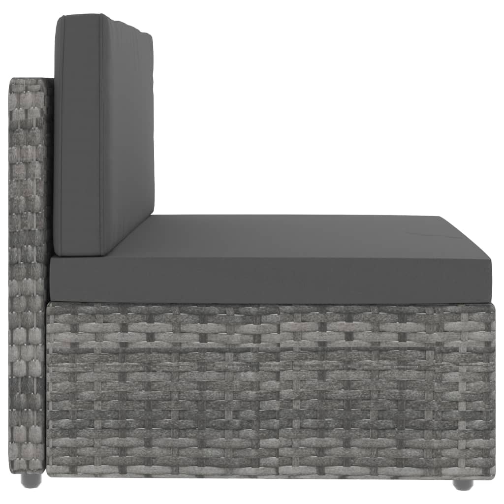 vidaXL 8-tlg. Garten-Lounge-Set Poly Rattan Grau