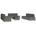 vidaXL 10-tlg. Garten-Lounge-Set Poly Rattan Grau