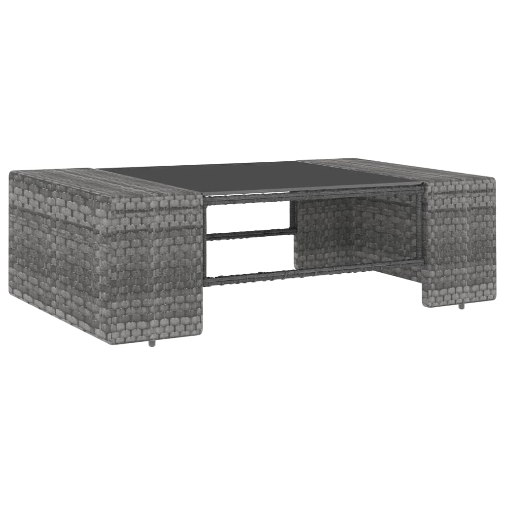 vidaXL 10-tlg. Garten-Lounge-Set Poly Rattan Grau