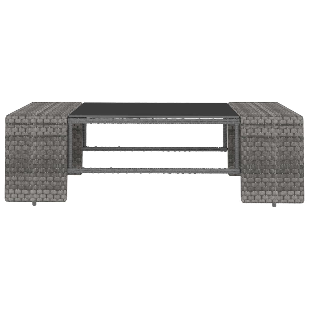 vidaXL 10-tlg. Garten-Lounge-Set Poly Rattan Grau