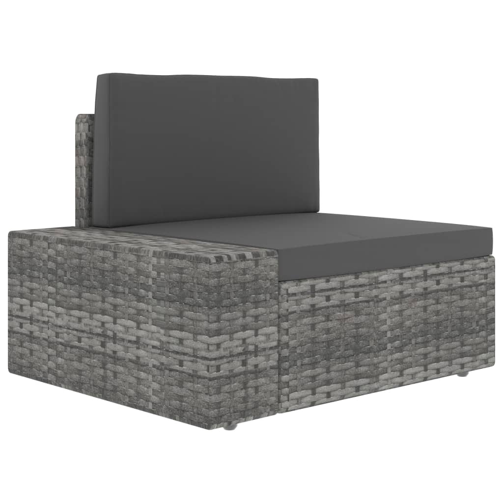 vidaXL 10-tlg. Garten-Lounge-Set Poly Rattan Grau