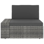 vidaXL 10-tlg. Garten-Lounge-Set Poly Rattan Grau
