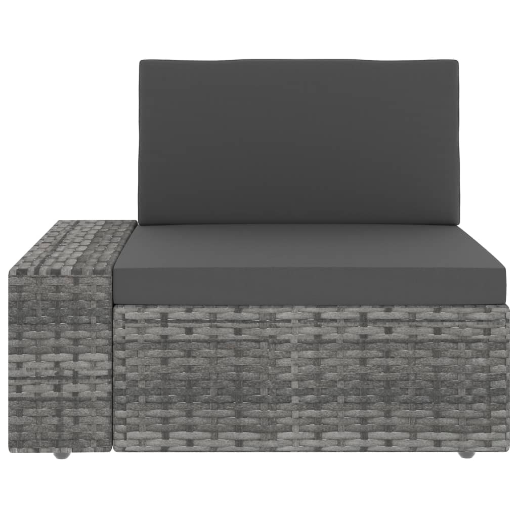 vidaXL 10-tlg. Garten-Lounge-Set Poly Rattan Grau