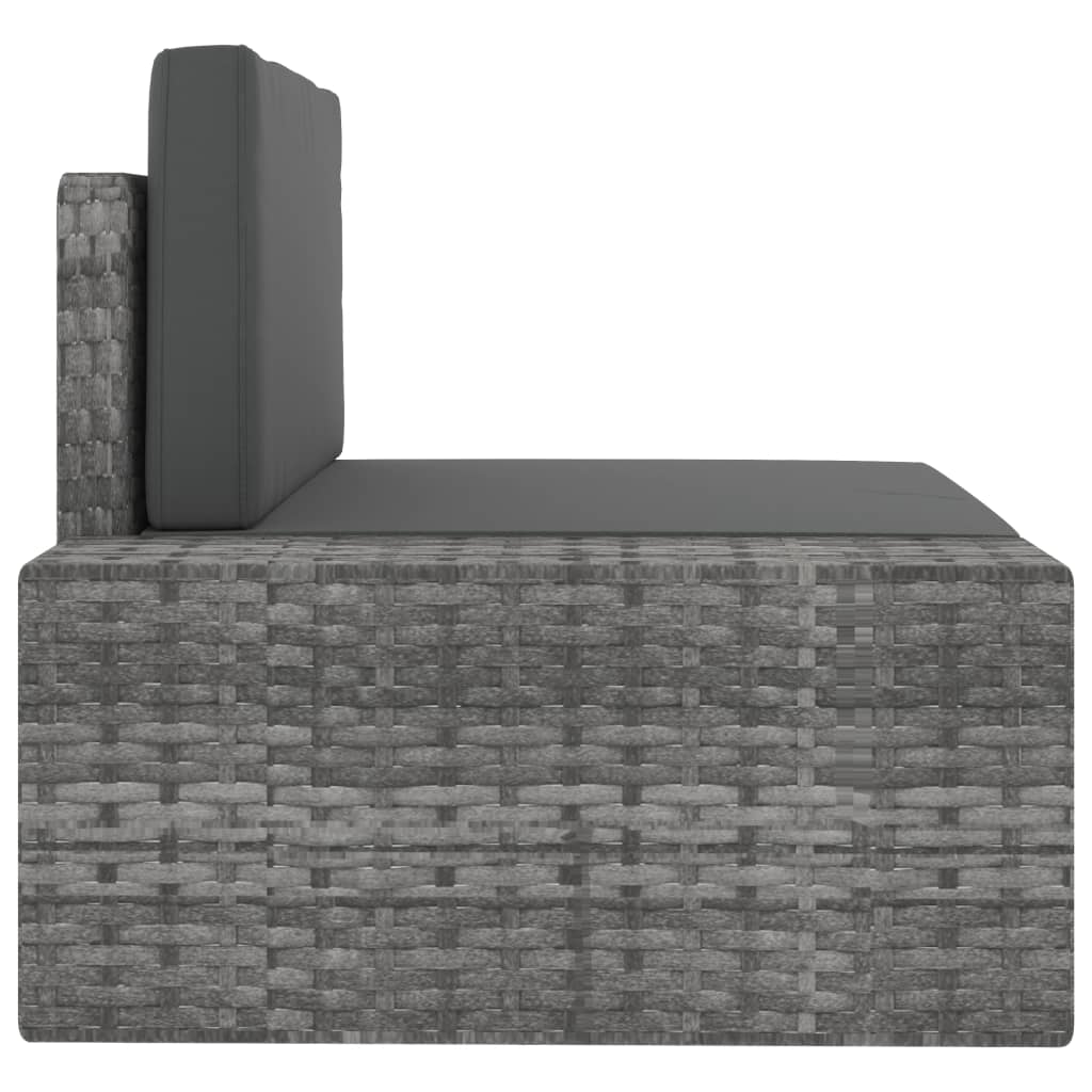 vidaXL 10-tlg. Garten-Lounge-Set Poly Rattan Grau