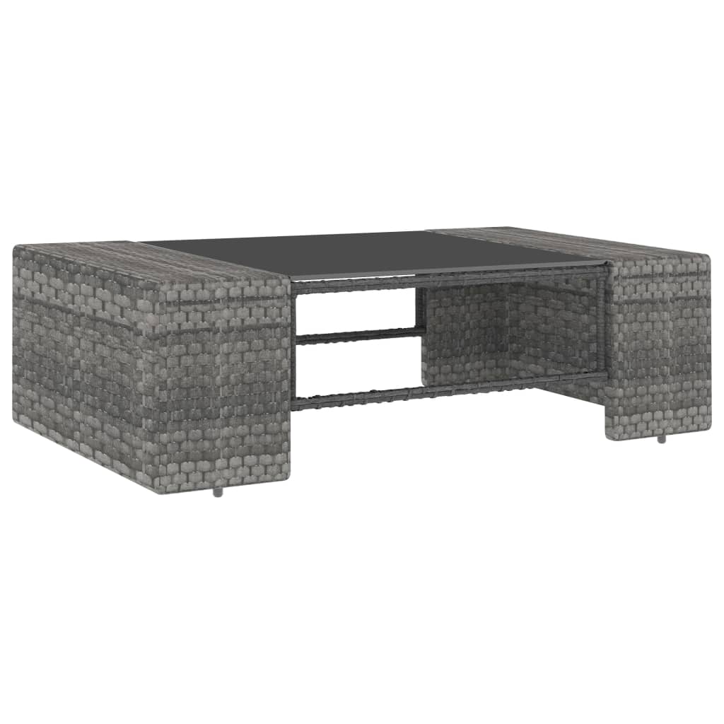 vidaXL 9-tlg. Garten-Lounge-Set Poly Rattan Grau