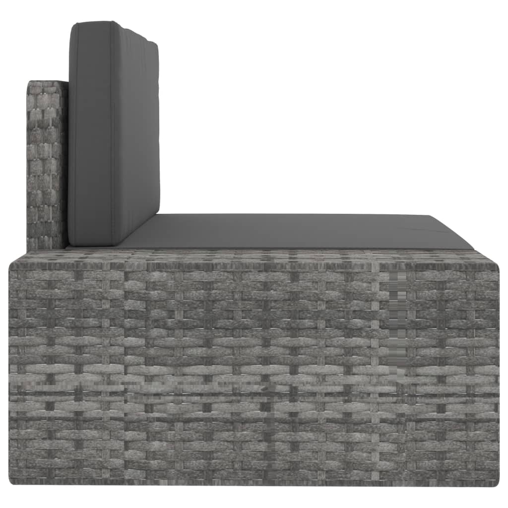 vidaXL 9-tlg. Garten-Lounge-Set Poly Rattan Grau