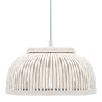 vidaXL Pendelleuchte Bambus 40W 34x14,5 cm Halbrund E27