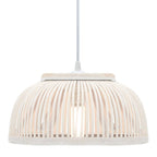 vidaXL Pendelleuchte Bambus 40W 34x14,5 cm Halbrund E27
