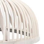 vidaXL Pendelleuchte Bambus 40W 34x14,5 cm Halbrund E27