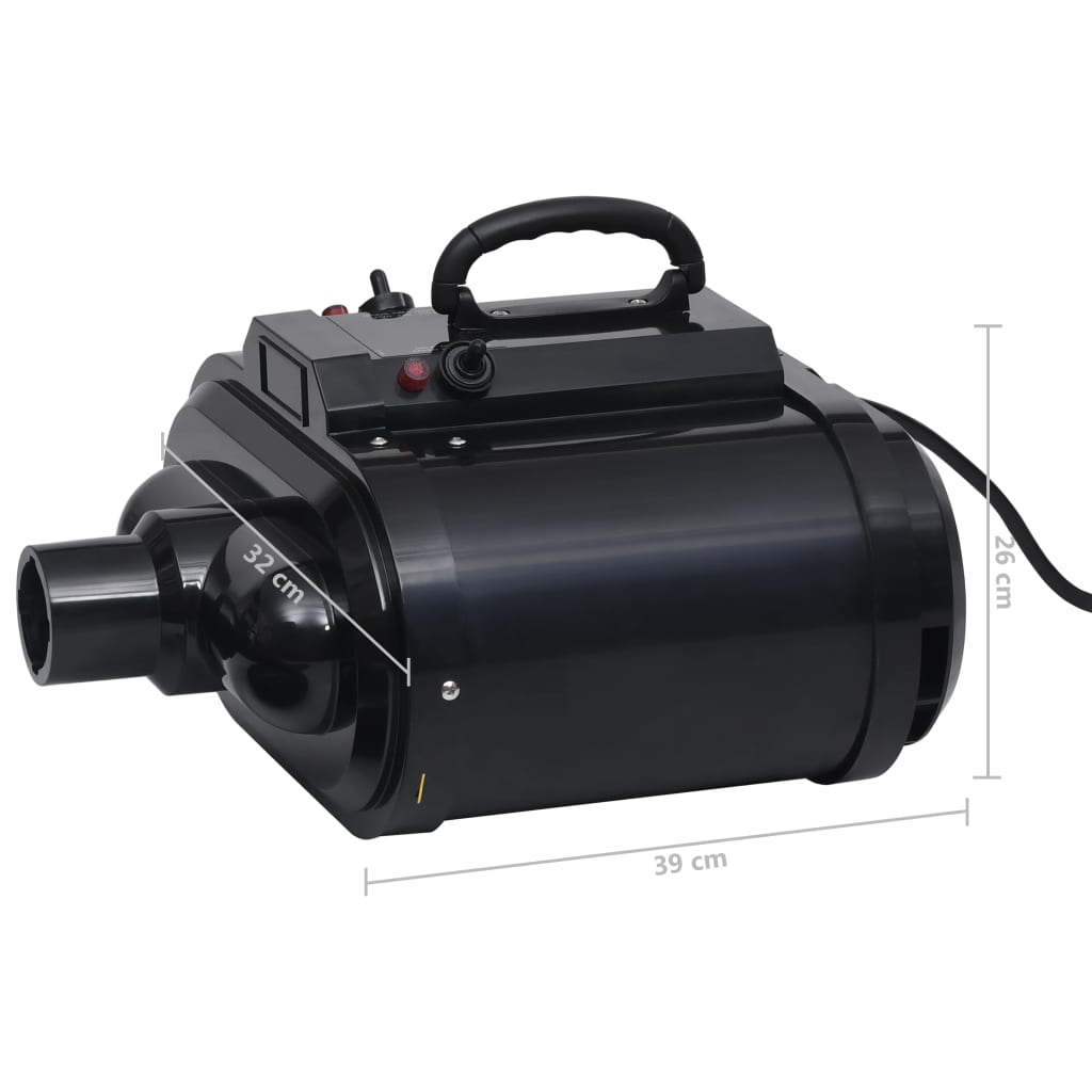 vidaXL Haustiertrockner Doppelmotor Schwarz
