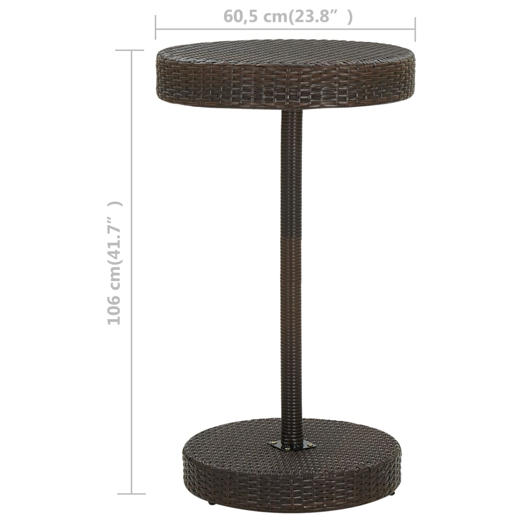 vidaXL Gartentisch Braun 60,5x106 cm Poly Rattan