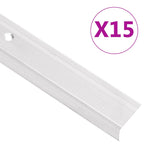 vidaXL Treppenkantenprofile in L-Form 15 Stk. Aluminium 90 cm Silbern