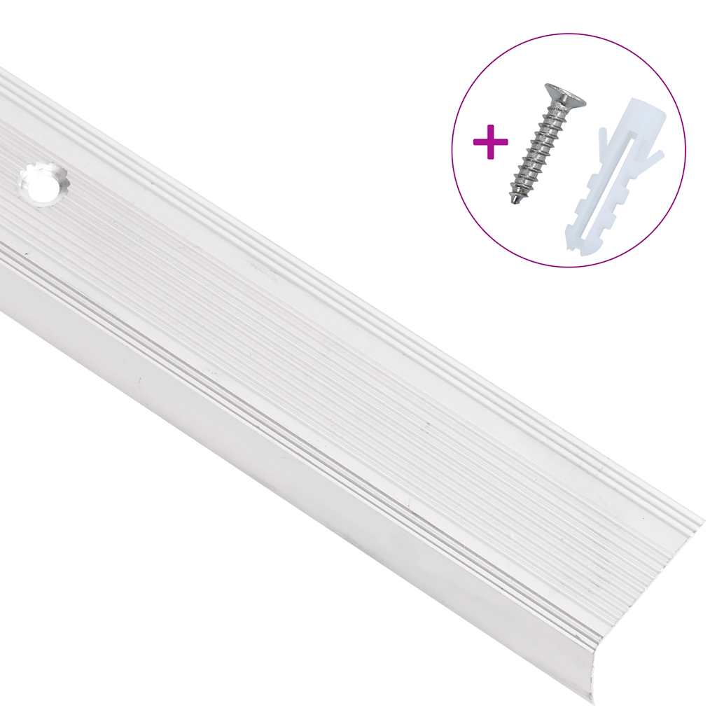 vidaXL Treppenkantenprofile in L-Form 15 Stk. Aluminium 90 cm Silbern