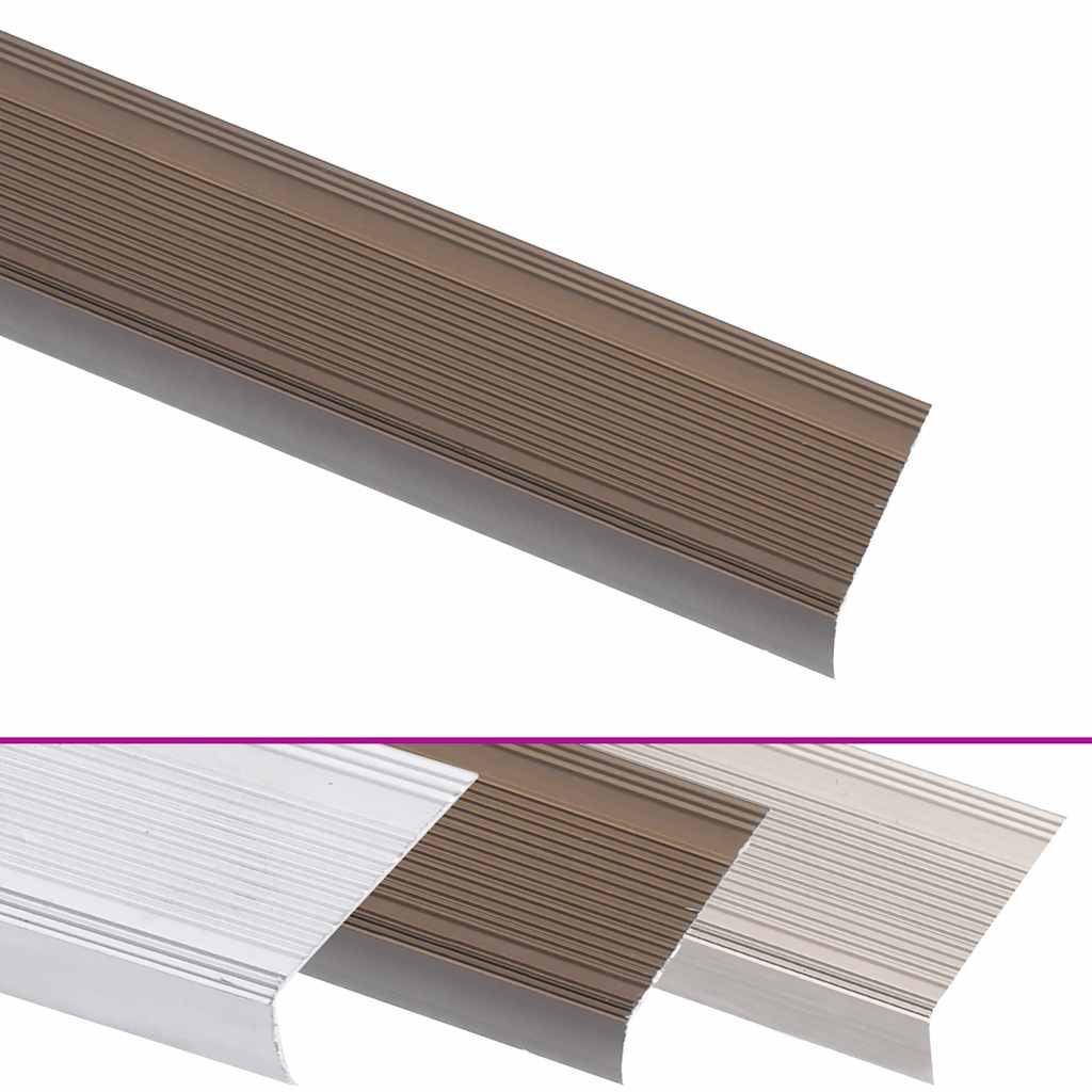 vidaXL Treppenkantenprofil in L-Form 5 Stk. Aluminium 90 cm Braun
