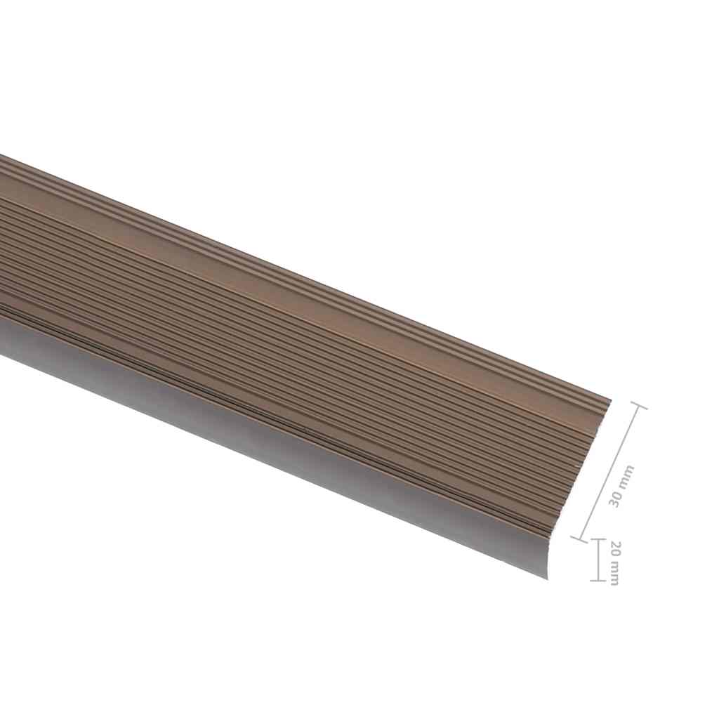 vidaXL Treppenkantenprofil in L-Form 5 Stk. Aluminium 90 cm Braun
