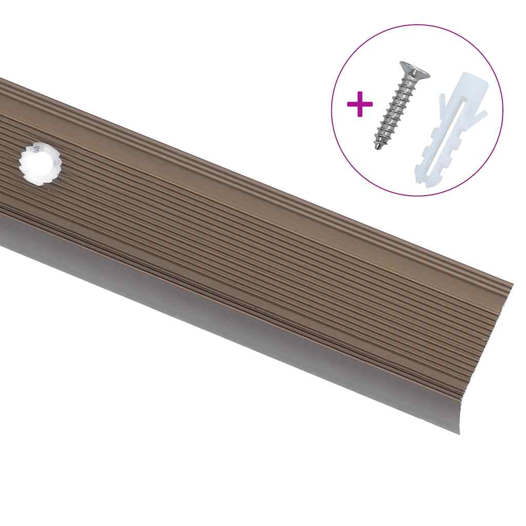 vidaXL Treppenkantenprofil in L-Form 15 Stk. Aluminium 90 cm Braun