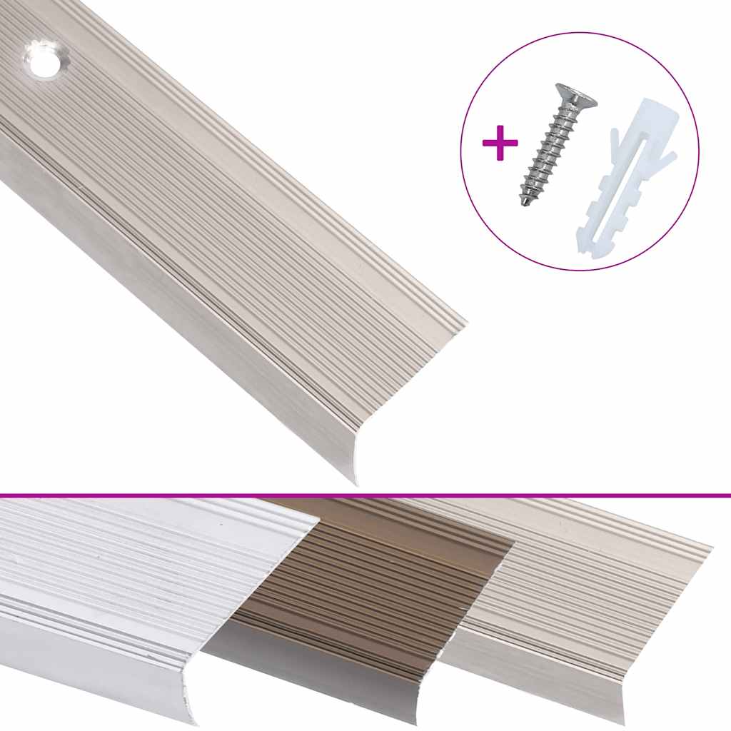 vidaXL Treppenkantenprofile L-Form 15 Stk. Aluminium 90cm Champagner