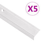 vidaXL Treppenkantenprofile in L-Form 5 Stk. Aluminium 90 cm Silbern