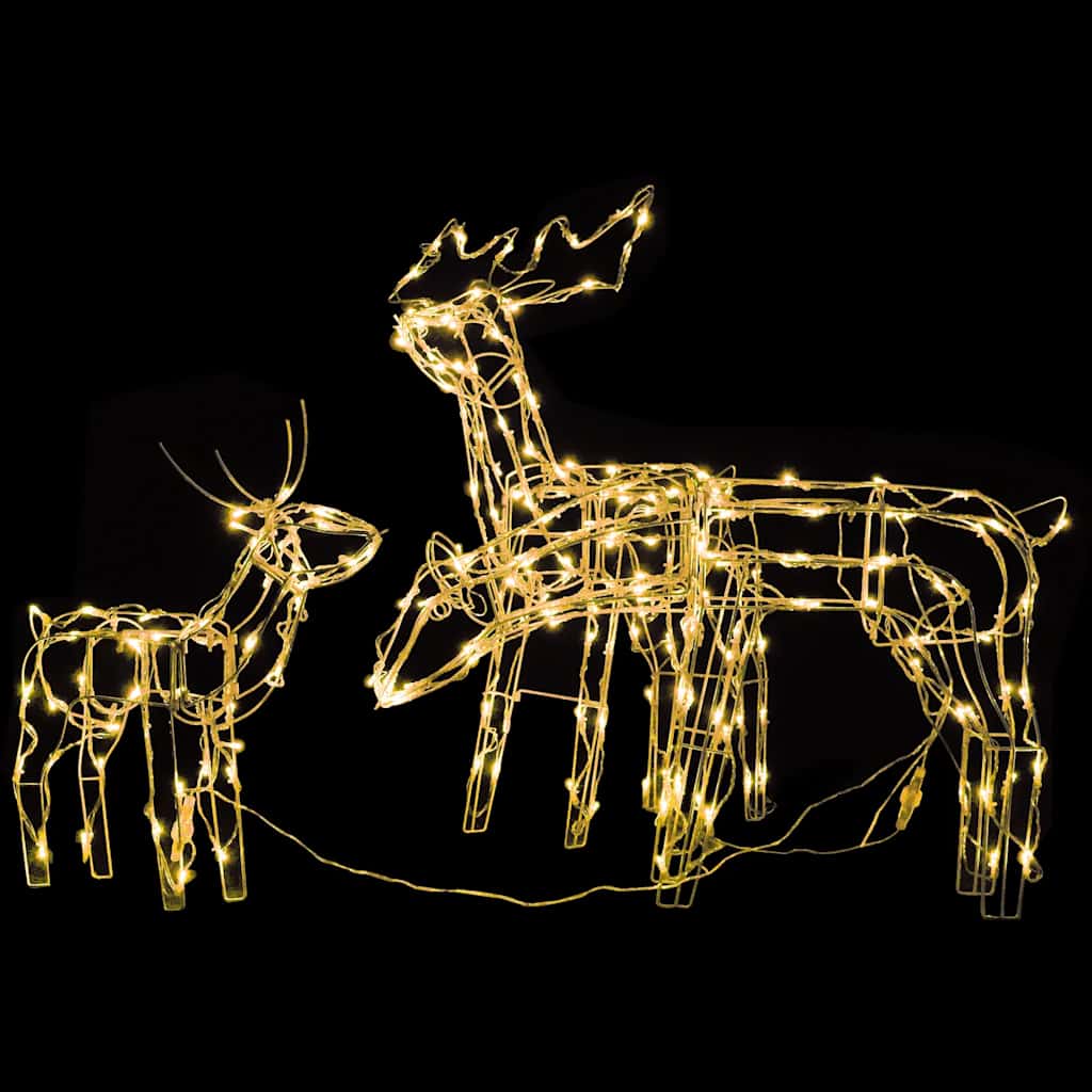 vidaXL 3-tlg. LED-Rentiere Set Weihnachtsdekoration 229 LEDs