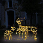 vidaXL 3-tlg. LED-Rentiere Set Weihnachtsdekoration 229 LEDs
