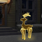 vidaXL Rentier Weihnachtsdekoration mit Mesh 306 LEDs 60x24x89 cm