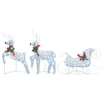 vidaXL Weihnachtsdeko Rentier & Schlitten 60 LEDs Outdoor Silbern